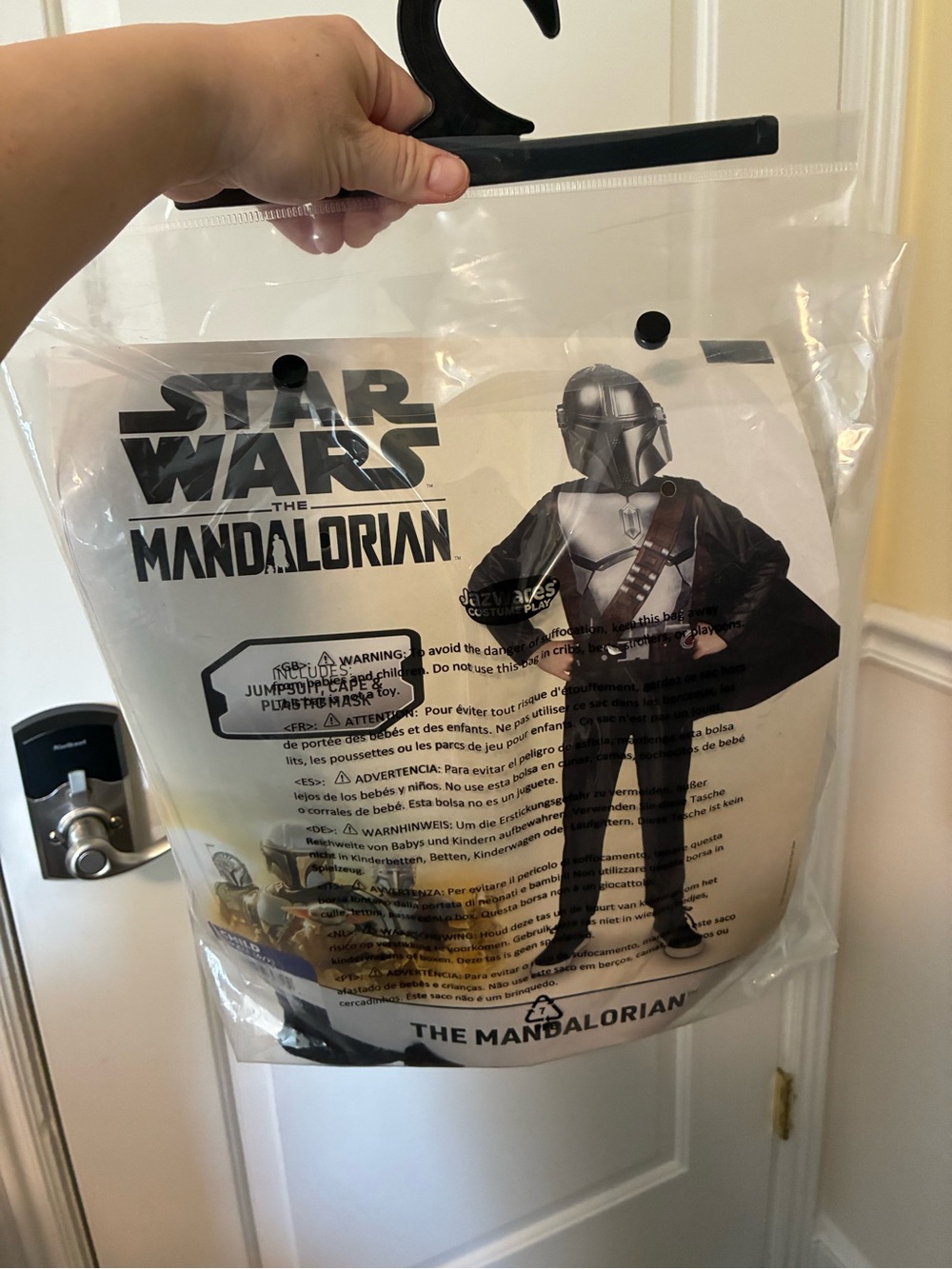 nwt disney Star Wars The Mandalorian Kids Costume - Silver & Black
